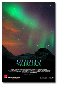 Aurora over mountains.