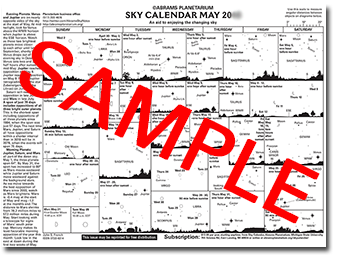 Screenshot of May Sky Calendars with sample overlaid in big red letter